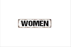 Women Restroom Sign Revealed | Metal Bathroom Sign for Public Office Store