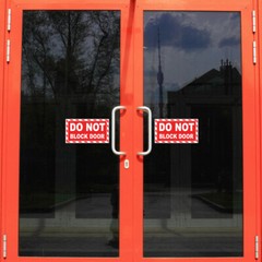 Do not block door sticker business window safety warning notice caution