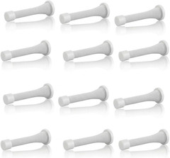 Spring Door Stopper White – 12-Pack Wall Door Stopper – Easy Installation Doorst
