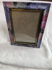 5×7 Vintage Pink Purple Floral Gold Border Plastic Antique Picture Photo Frame