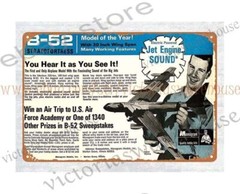 1968 Model Plane Kit Boeing Stratofortress jet toy metal tin sign metal sign