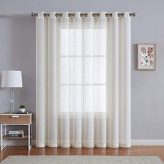 1 Extra-Wide Light Beige Sheer Patio Curtain Panel 102 x 84 Inch Long with