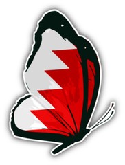 Bahrain Flag Butterfly Car Bumper Sticker Decal