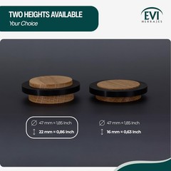 Oak Wood Door Stop Black Rubber 1.85×0.87 Inch Adhesive Smooth Floor 30245X19