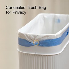 Bathroom Trash Can with Press Top Lid, 3.2 Gallon Slim Garbage Can for Kitche…