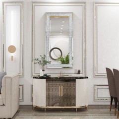 Crystal Crush Diamond Rectangle Silver Mirror for Wall Decor HD Frameless Mirror