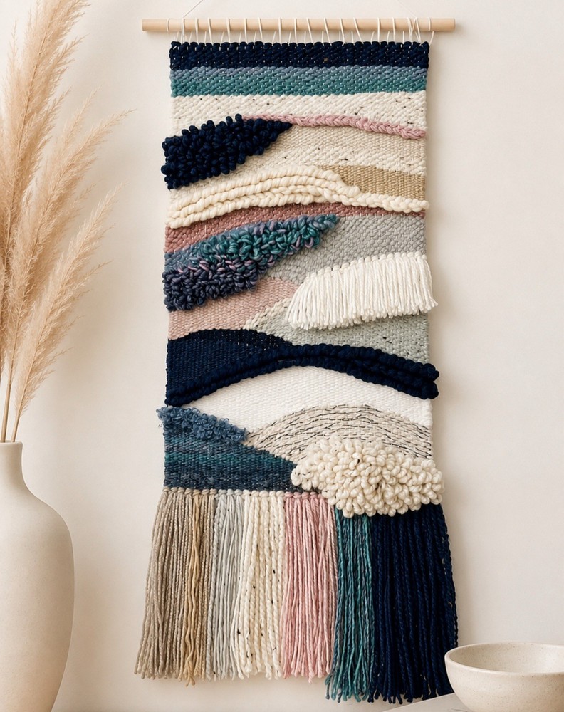 Hand Woven Abstract Wall Tapestry Art
