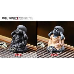 Color Changing Little Monk Resin Tea Pet Accessory 6.3cm 2.5in Tea Set Zen Decor