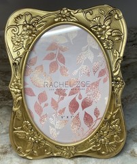 Oval Picture Frame 5X7 Gold Floral Design Vertical Or Horizontal Rachel Zoe New