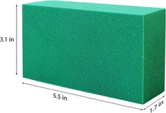 Bloques de espuma floral (6″L x 3,38″W x 1,85″H) Verde, 3 piezas cada uno
