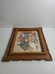 Vintage 1981 Homco Wall Art Ken Forrest «Fresh From The Farm» 13×11 In Farmhouse