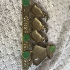1988 Vintage Upper Deck Brass Wall Mounted Key Rack Holder Hooks 3 Ducks/3 Geese