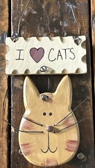 I Love Cats Sign Show Your Feline Love 7.5” Total Length