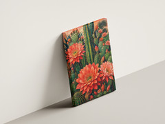 Cactus Flower Poster Canvas, Southwest Desert Botanical Wall Art Home Decor Gift