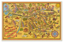 Denver & Rio Grande Map – Colorado Railroad Scenic Line by Dietemann c.1935