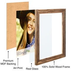 100% Solid Wood Picture Frames 8×12 with Glass 2 Pack – Rustic Natural Wooden…