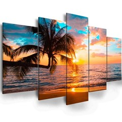 EPHANY Abstract beach canvas wall art Landscape Art – 5 Pieces Canvas Wall Art,