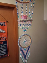Beaded Hanging Mobile Dreamcatcher Style Wall Decor, Multicolor Adults