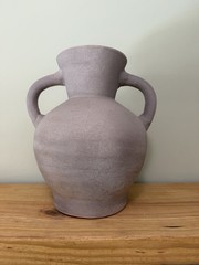 Ceramic Vase-Double Handle, Boho Ceramic Pottery 10inch, Farmhouse Decor Rustic