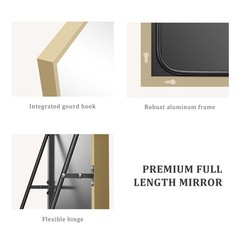 EDX Arched Full Length Mirror 59″x16″ Full Body Mirror Rectangle Free Standing