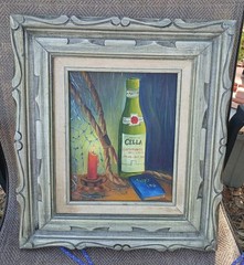 1980 Original Signed Still Life Oil 8 x 10 Canvas in Wood Frame
