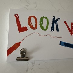 «Look What I Made» Sign Childrens Coloring Picture Hanger Wall Decor 22″x6″