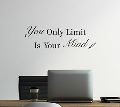 Wall Decal Motivational Quote Word Inspire Mind Limit Vinyl Decor Black gz461