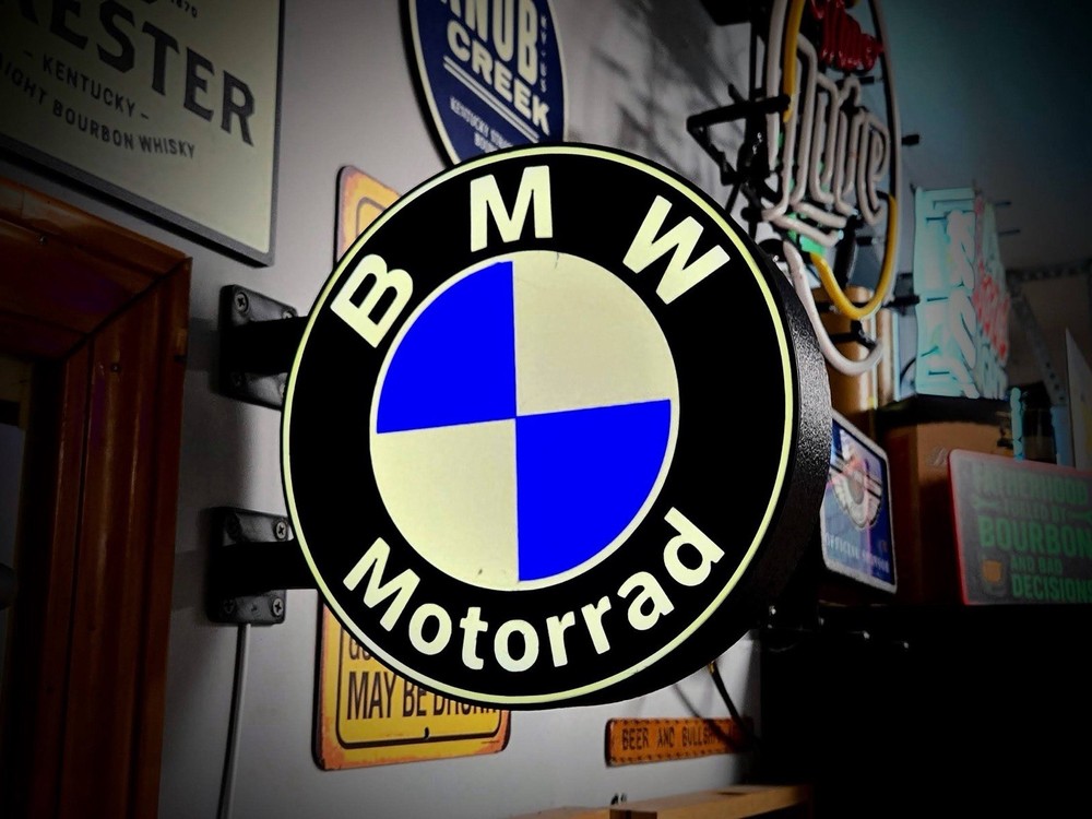 BMW Motorrad Round LED Light Box | Double Sided Sign RGB Option