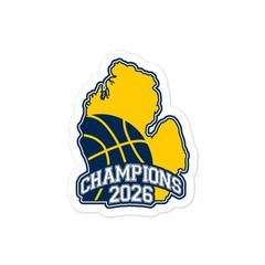 Basketball Champions Michigan Mitten Hoops Kiss-cut vinyl decals