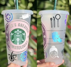 Dermatologist cup 24 oz. Starbucks cold cup | Custom Dermatologist tumbler