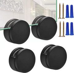 Black Frameless Mirror Mounting Hardware Kit Zinc Alloy Mirror Holders Mirror Mo