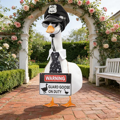 4Pcs Goose Outfits with Police Hat, Tie & Sign for Outdoor Decor