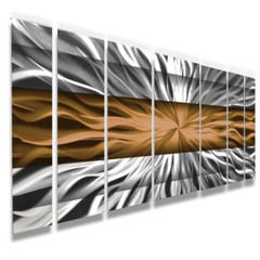 Copper Metal Wall Art Decor Panels Modern Abstract Sculpture Painting Home