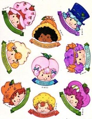 Strawberry Shortcake Stickers Sheet Water Resistant Glossy Vintage Reproduction