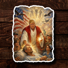 Trump Jesus Sticker AI Funny MEME Waterproof Vinyl Laminated NEW 10/25/50/100