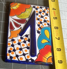 Vintage Mexican Talavera Hacienda Tile Address House Number 1 Uno Fast Shipping