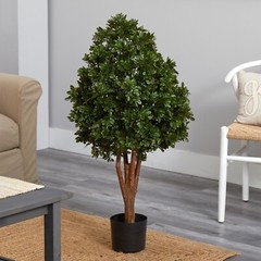 41″ Artificial Tea Leaf Topiary Tree UV (Indoor/Outdoor) Home Decor. Retail $199