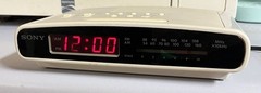 VTG Sony Dream Machine ICF-C420 Digital Alarm Clock 80s 90s White Beige Works