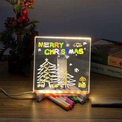 LED Note Board with Colors Acrylic Dry Erase Board with Light DIY Drawing Board