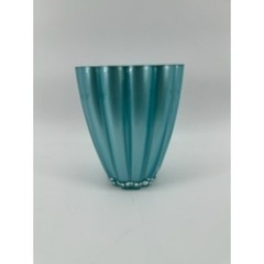 Teleflora Gift Vase Teal Green Ribbed Scalloped Flower Holder Home Decor