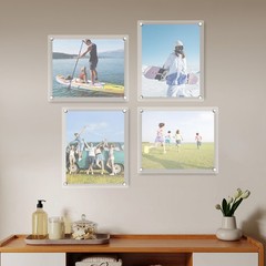 4pack Modern Acrylic Picture Frames 11×14in/8×10in Clear Picture Frames For Wall