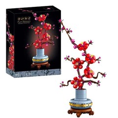 Icons Plum Blossom Building Set Adult Flower Home Decor DIY Gift