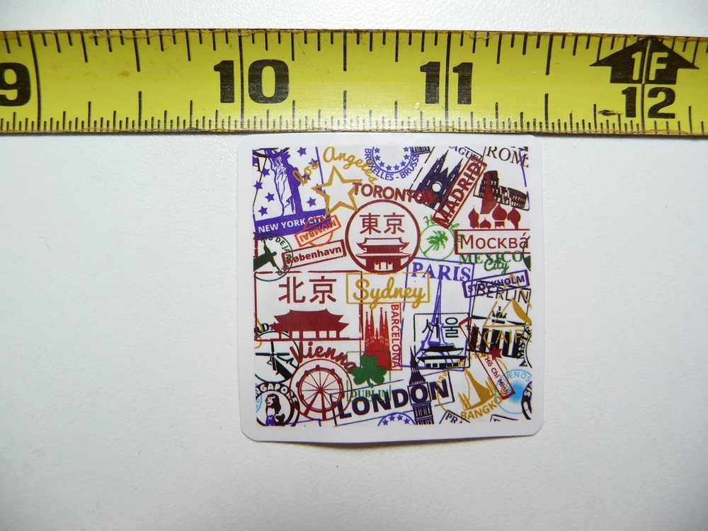 VARIOUS CITIES SMALL STICKER DECAL TRAVEL VACATION MEMORY FUN FUNNY