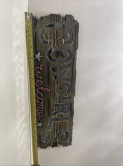 Home Accents COWGIRLS WELCOME WOODEN MIRRORED HANGING WALL DECOR PINK LETTER
