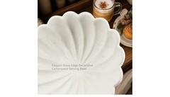 Accessoryway Large White Ceramic Footed Bowl-10.6″ Wide-NEW IN ORIG BOX