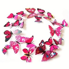 12pc 3D Butterfly Wall Decor Stickers DIY Magnetic Decals Room Party Decorations
