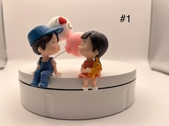 Cute Couple Mini Figure Statue Car Dashboard Decor Cartoon Interior Ornaments