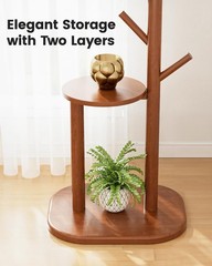 Pipishell Coat Rack, Freestanding Hall Tree with 8 Hooks & Storage Shelf, Sol…