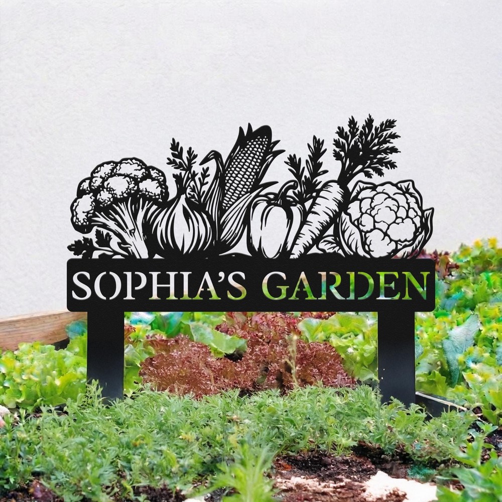Vegetable Garden Stake Personalized Custom Name Veggie Patch Decor Gift