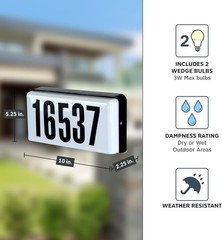 Customizable 10 Inch Lighted House Number Sign – Clear Backlit Address Display